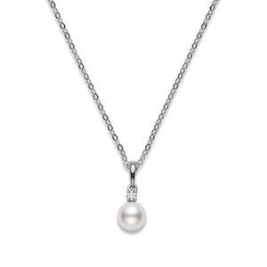 Mikimoto single pearl necklace with diamond